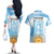 Argentina Football Couples Matching Off The Shoulder Long Sleeve Dress and Hawaiian Shirt Campeones De la Historia - Blue Style LT9 - Wonder Print Shop