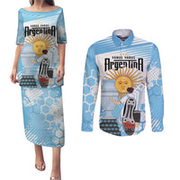 Argentina Football Couples Matching Puletasi and Long Sleeve Button Shirt Campeones De la Historia - Blue Style LT9 - Wonder Print Shop