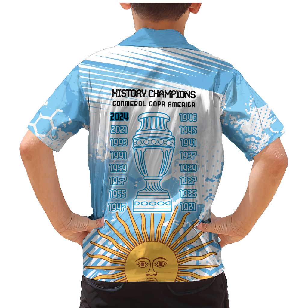 Argentina Football Family Matching Mermaid Dress and Hawaiian Shirt Campeones De la Historia - Blue Style LT9 - Wonder Print Shop