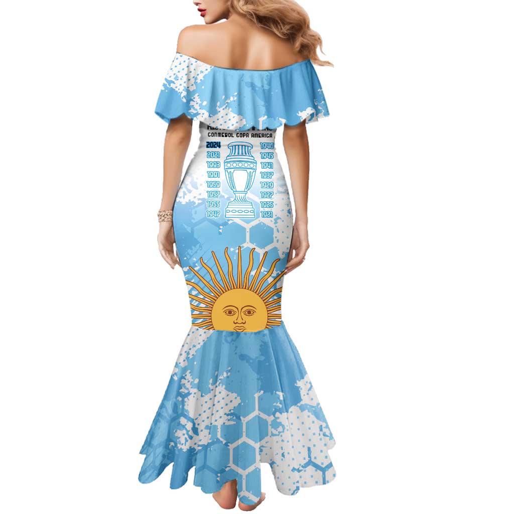 Argentina Football Family Matching Mermaid Dress and Hawaiian Shirt Campeones De la Historia - Blue Style LT9 - Wonder Print Shop