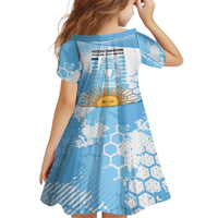 Argentina Football Family Matching Off The Shoulder Long Sleeve Dress and Hawaiian Shirt Campeones De la Historia - Blue Style - Wonder Print Shop
