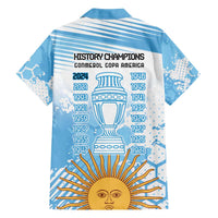 Argentina Football Family Matching Off The Shoulder Long Sleeve Dress and Hawaiian Shirt Campeones De la Historia - Blue Style - Wonder Print Shop