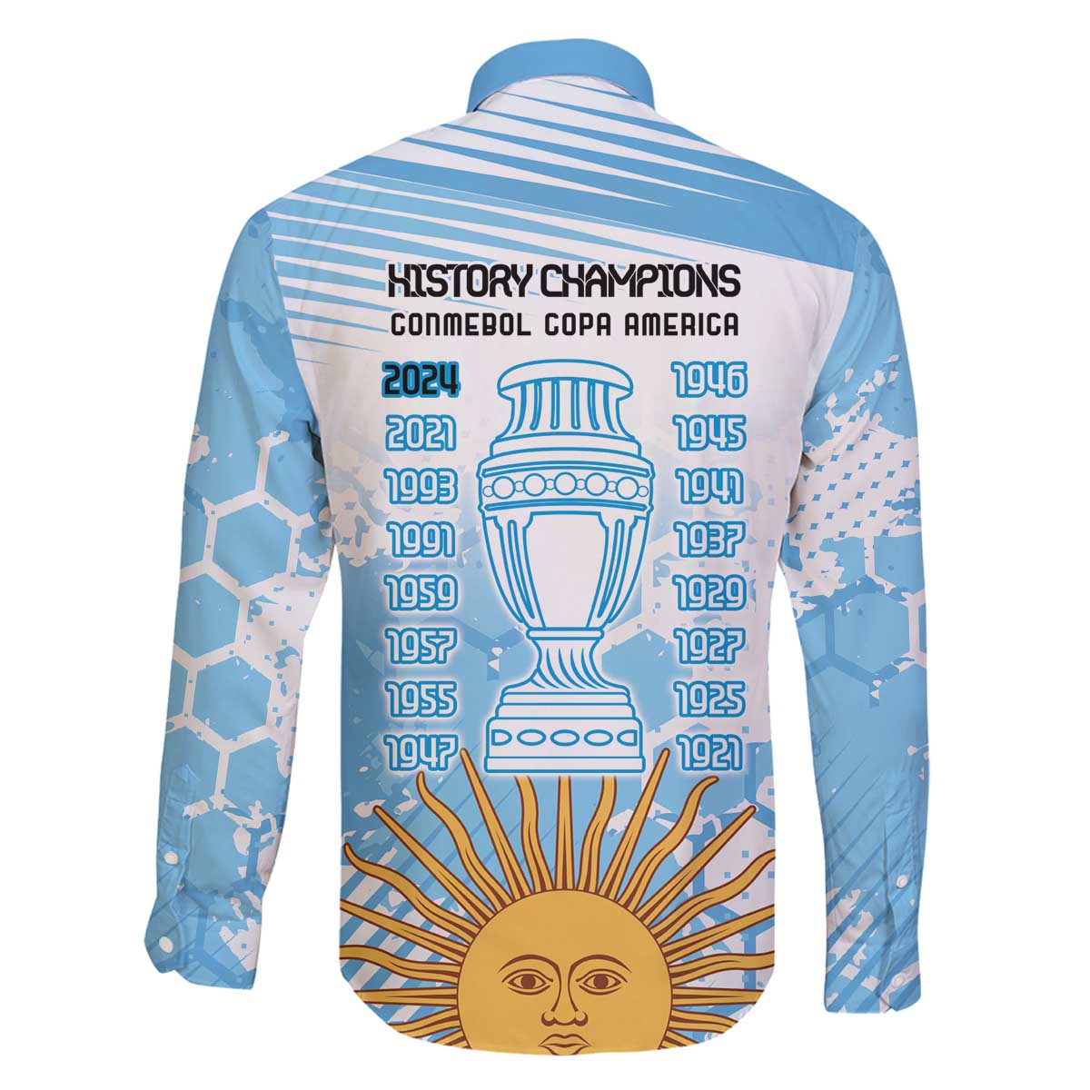 Argentina Football Family Matching Off The Shoulder Long Sleeve Dress and Hawaiian Shirt Campeones De la Historia - Blue Style - Wonder Print Shop