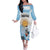 Argentina Football Family Matching Off The Shoulder Long Sleeve Dress and Hawaiian Shirt Campeones De la Historia - Blue Style - Wonder Print Shop