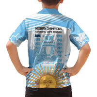 Argentina Football Family Matching Off Shoulder Maxi Dress and Hawaiian Shirt Campeones De la Historia - Blue Style LT9 - Wonder Print Shop