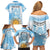 Argentina Football Family Matching Off Shoulder Short Dress and Hawaiian Shirt Campeones De la Historia - Blue Style LT9 - Wonder Print Shop