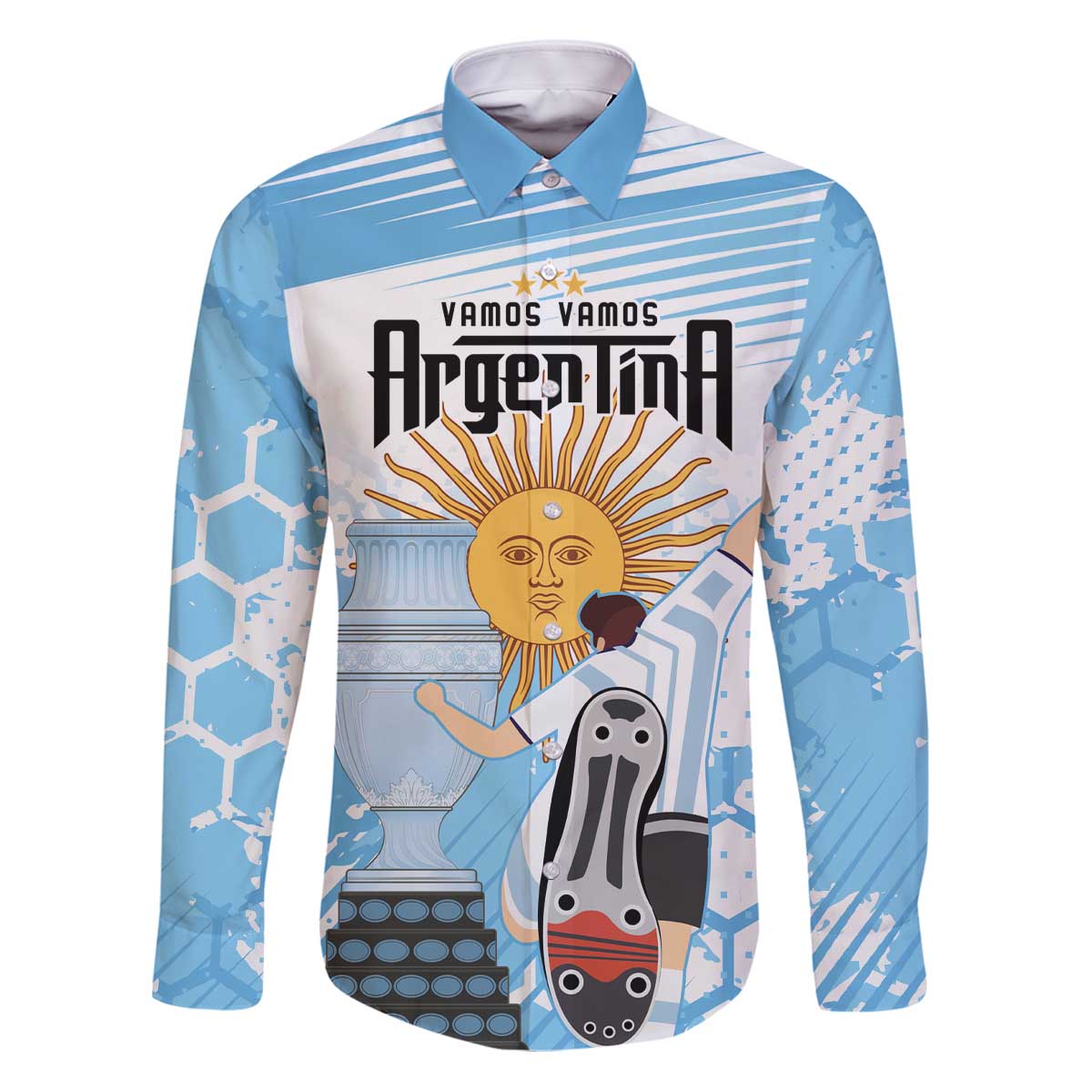 Argentina Football Family Matching Puletasi and Hawaiian Shirt Campeones De la Historia - Blue Style - Wonder Print Shop