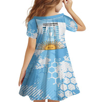 Argentina Football Family Matching Short Sleeve Bodycon Dress and Hawaiian Shirt Campeones De la Historia - Blue Style - Wonder Print Shop