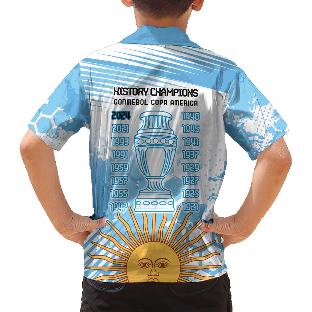 Argentina Football Family Matching Summer Maxi Dress and Hawaiian Shirt Campeones De la Historia - Blue Style - Wonder Print Shop