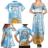 Argentina Football Family Matching Summer Maxi Dress and Hawaiian Shirt Campeones De la Historia - Blue Style - Wonder Print Shop