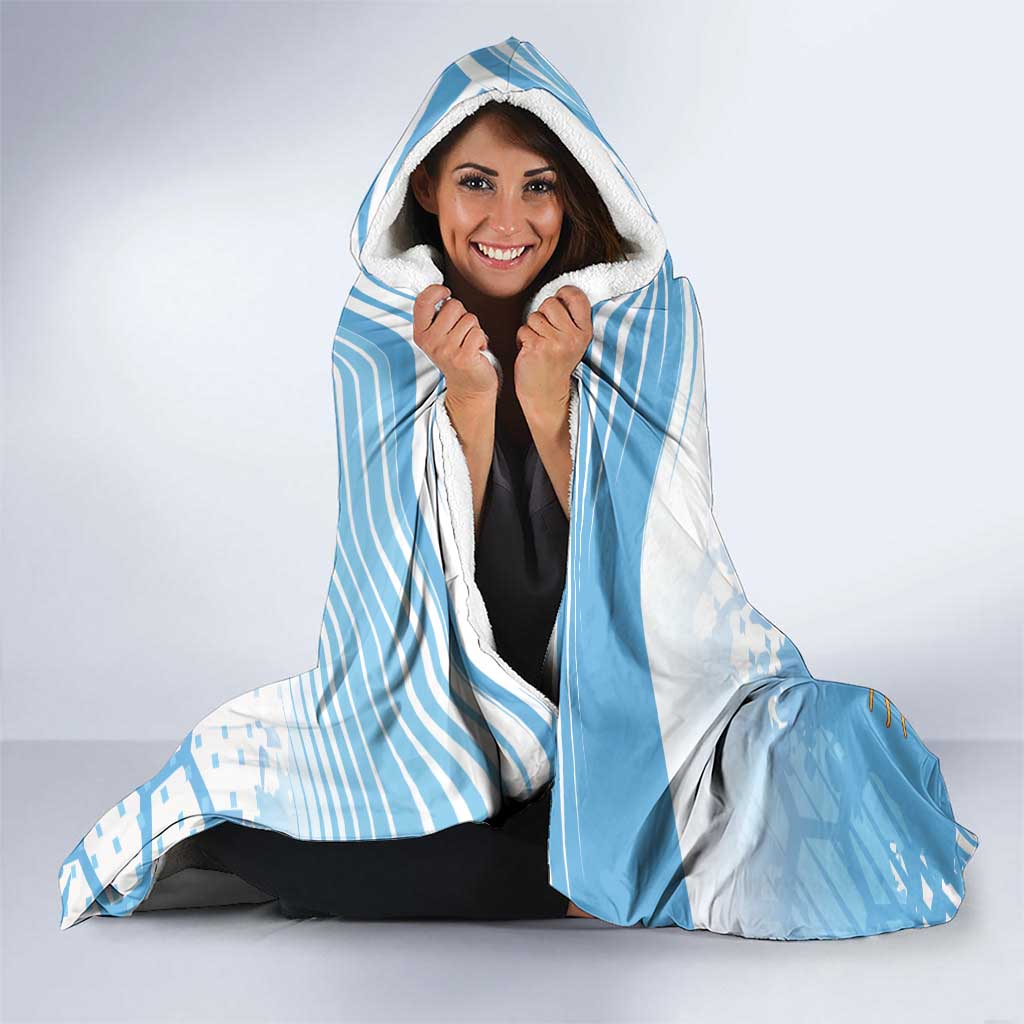 Argentina Football Custom Hooded Blanket Campeones De la Historia - Blue Style