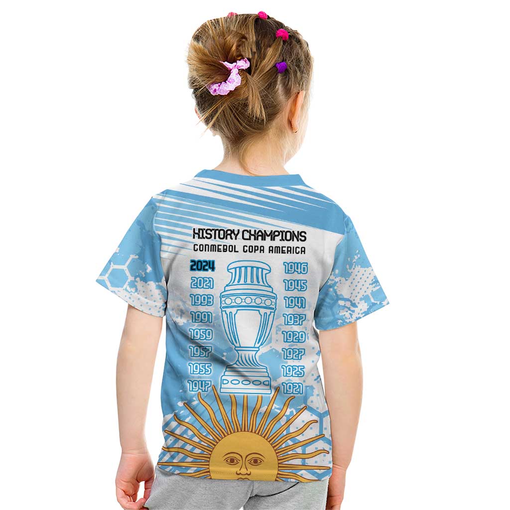 Argentina Football Kid T Shirt Campeones De la Historia - Blue Style - Wonder Print Shop