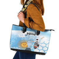 Argentina Football Leather Tote Bag Campeones De la Historia - Blue Style - Wonder Print Shop