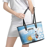 Argentina Football Leather Tote Bag Campeones De la Historia - Blue Style - Wonder Print Shop