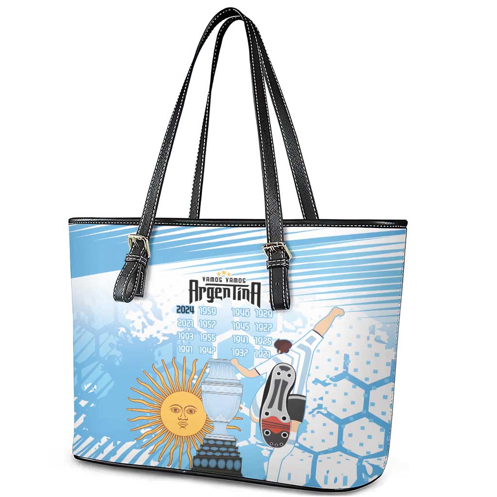 Argentina Football Leather Tote Bag Campeones De la Historia - Blue Style - Wonder Print Shop