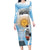 Argentina Football Long Sleeve Bodycon Dress Campeones De la Historia - Blue Style - Wonder Print Shop
