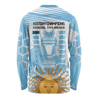Argentina Football Long Sleeve Shirt Campeones De la Historia - Blue Style - Wonder Print Shop