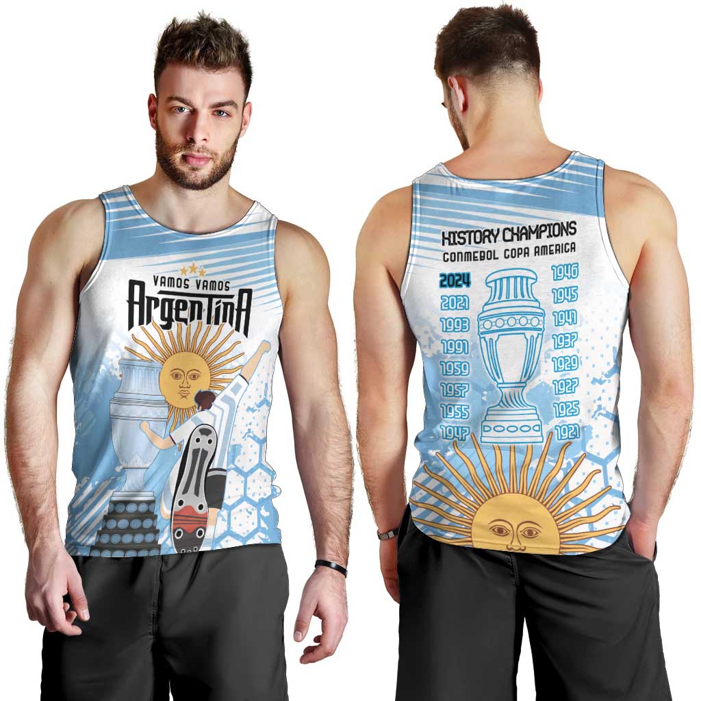 Argentina Football Men Tank Top Campeones De la Historia - Blue Style - Wonder Print Shop