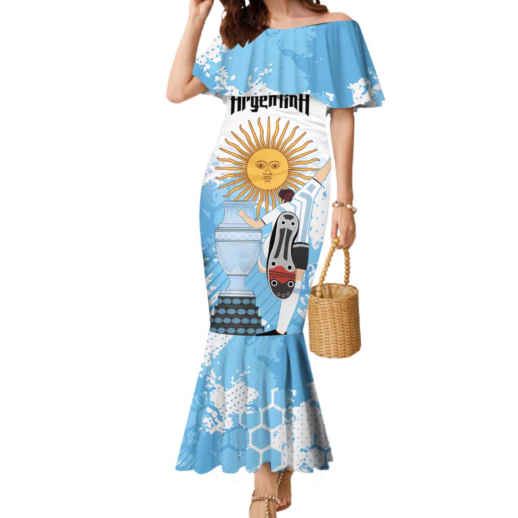 Argentina Football Mermaid Dress Campeones De la Historia - Blue Style - Wonder Print Shop