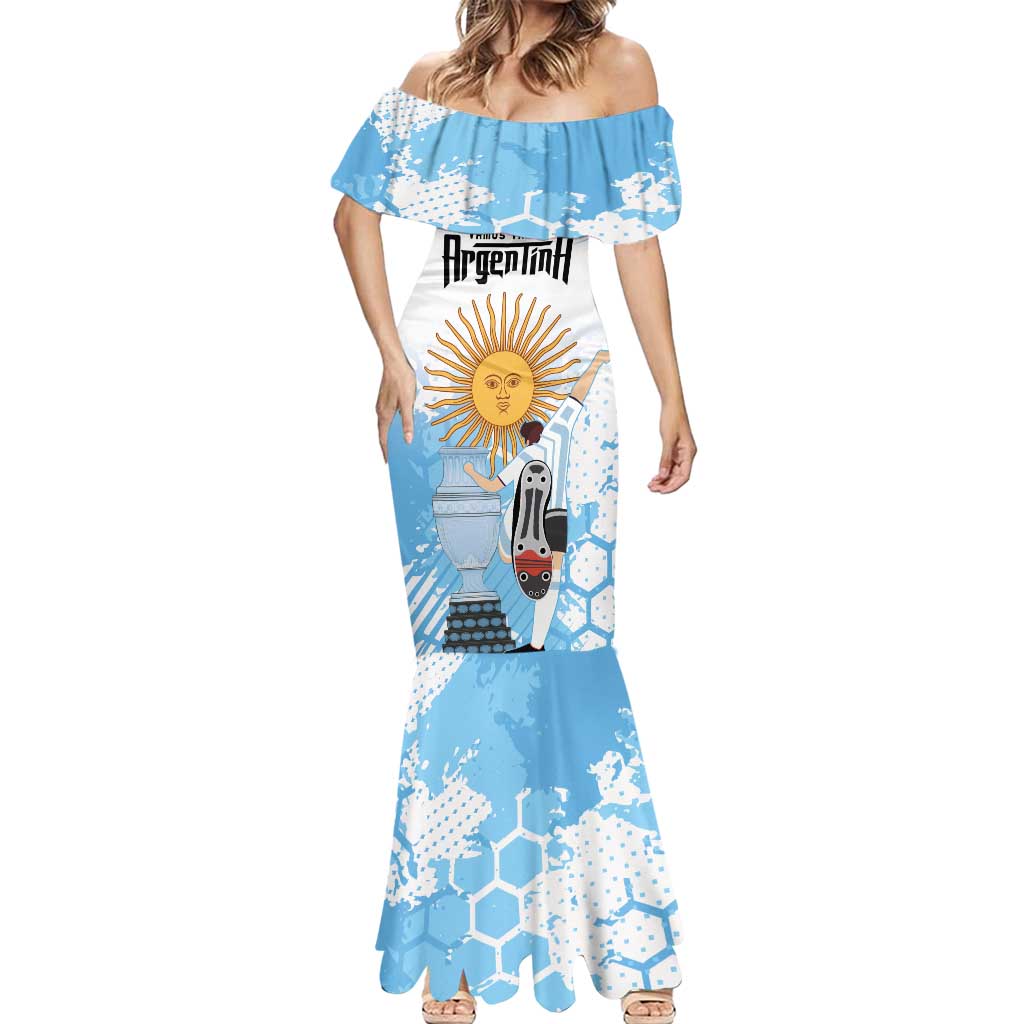 Argentina Football Mermaid Dress Campeones De la Historia - Blue Style - Wonder Print Shop