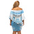 Argentina Football Off Shoulder Short Dress Campeones De la Historia - Blue Style - Wonder Print Shop
