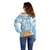 Argentina Football Off Shoulder Sweater Campeones De la Historia - Blue Style - Wonder Print Shop