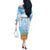 Argentina Football Off The Shoulder Long Sleeve Dress Campeones De la Historia - Blue Style - Wonder Print Shop