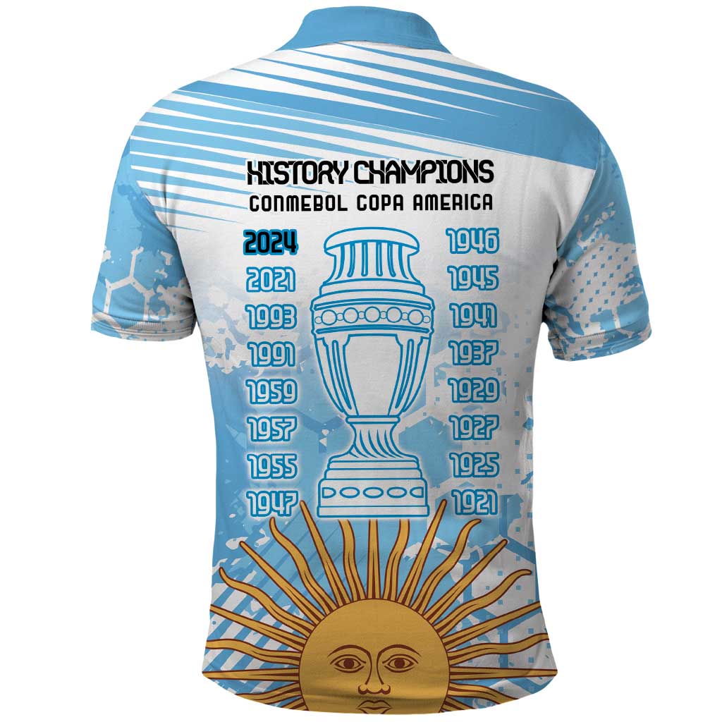 Argentina Football Polo Shirt Campeones De la Historia - Blue Style - Wonder Print Shop
