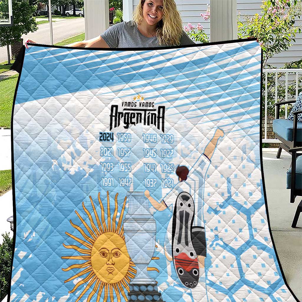 Argentina Football Quilt Campeones De la Historia - Blue Style - Wonder Print Shop