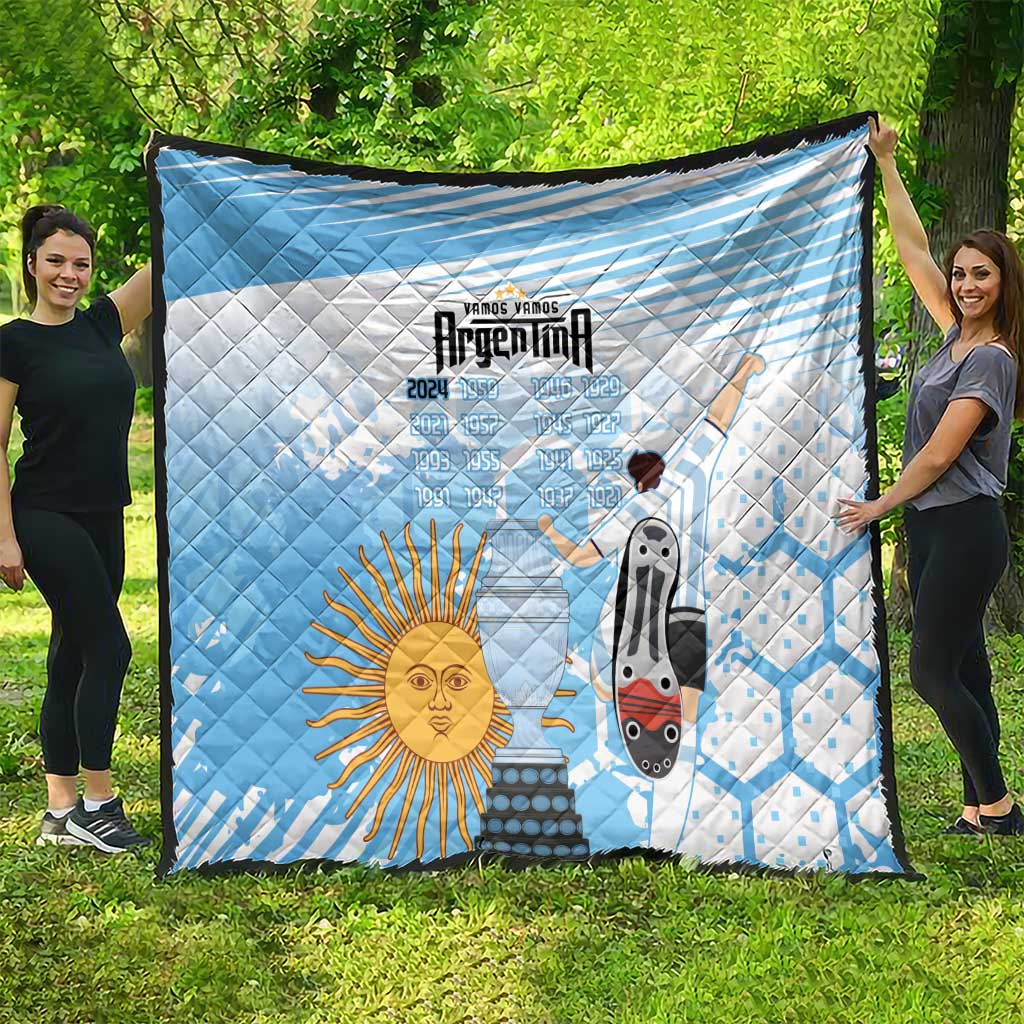 Argentina Football Quilt Campeones De la Historia - Blue Style - Wonder Print Shop