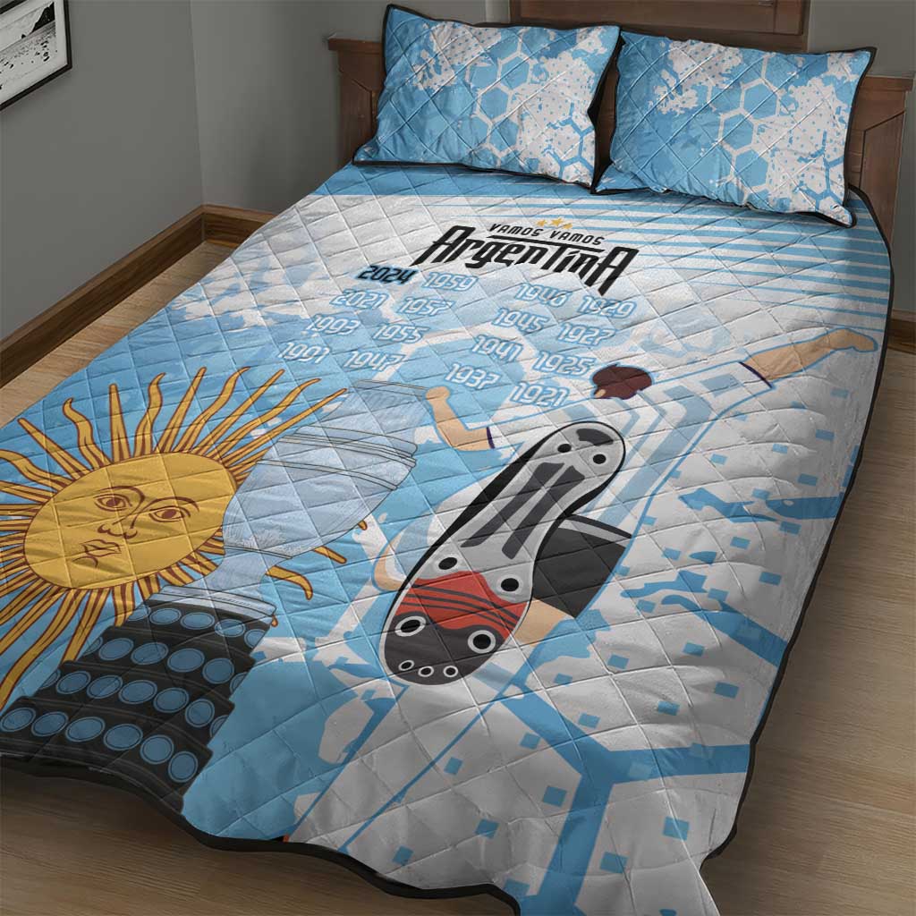 Argentina Football Quilt Bed Set Campeones De la Historia - Blue Style - Wonder Print Shop