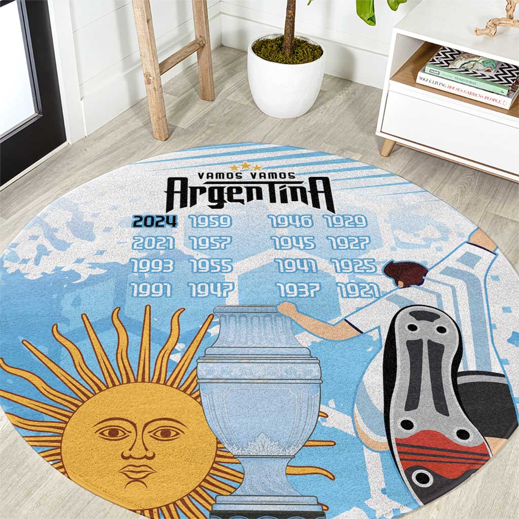 Argentina Football Custom Round Carpet Campeones De la Historia - Blue Style