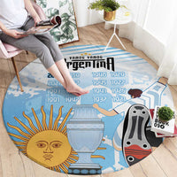 Argentina Football Custom Round Carpet Campeones De la Historia - Blue Style
