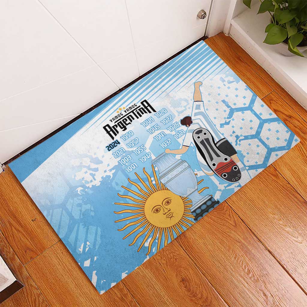 Argentina Football Rubber Doormat Campeones De la Historia - Blue Style - Wonder Print Shop