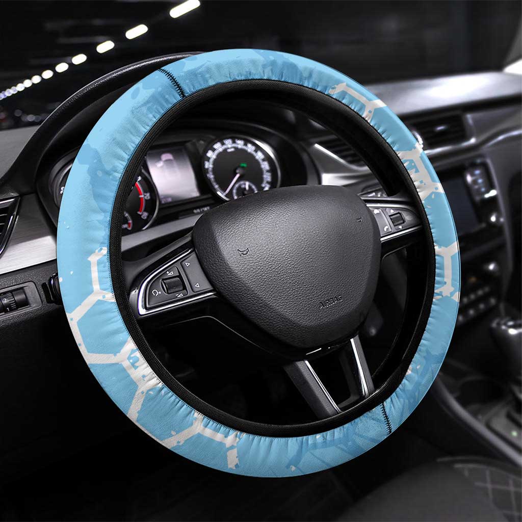 Argentina Football Steering Wheel Cover Campeones De la Historia - Blue Style - Wonder Print Shop