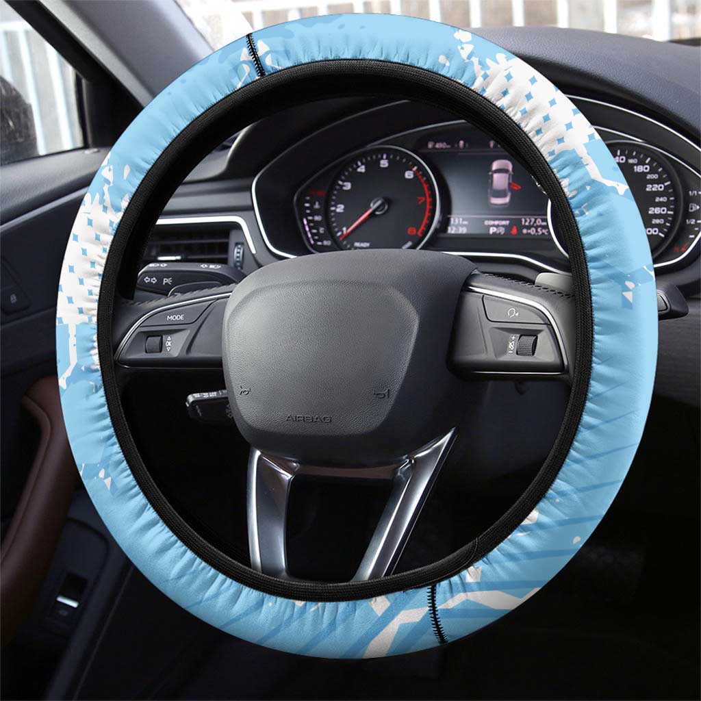 Argentina Football Steering Wheel Cover Campeones De la Historia - Blue Style - Wonder Print Shop