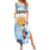 Argentina Football Summer Maxi Dress Campeones De la Historia - Blue Style - Wonder Print Shop