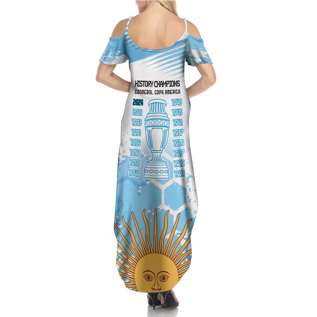 Argentina Football Summer Maxi Dress Campeones De la Historia - Blue Style - Wonder Print Shop