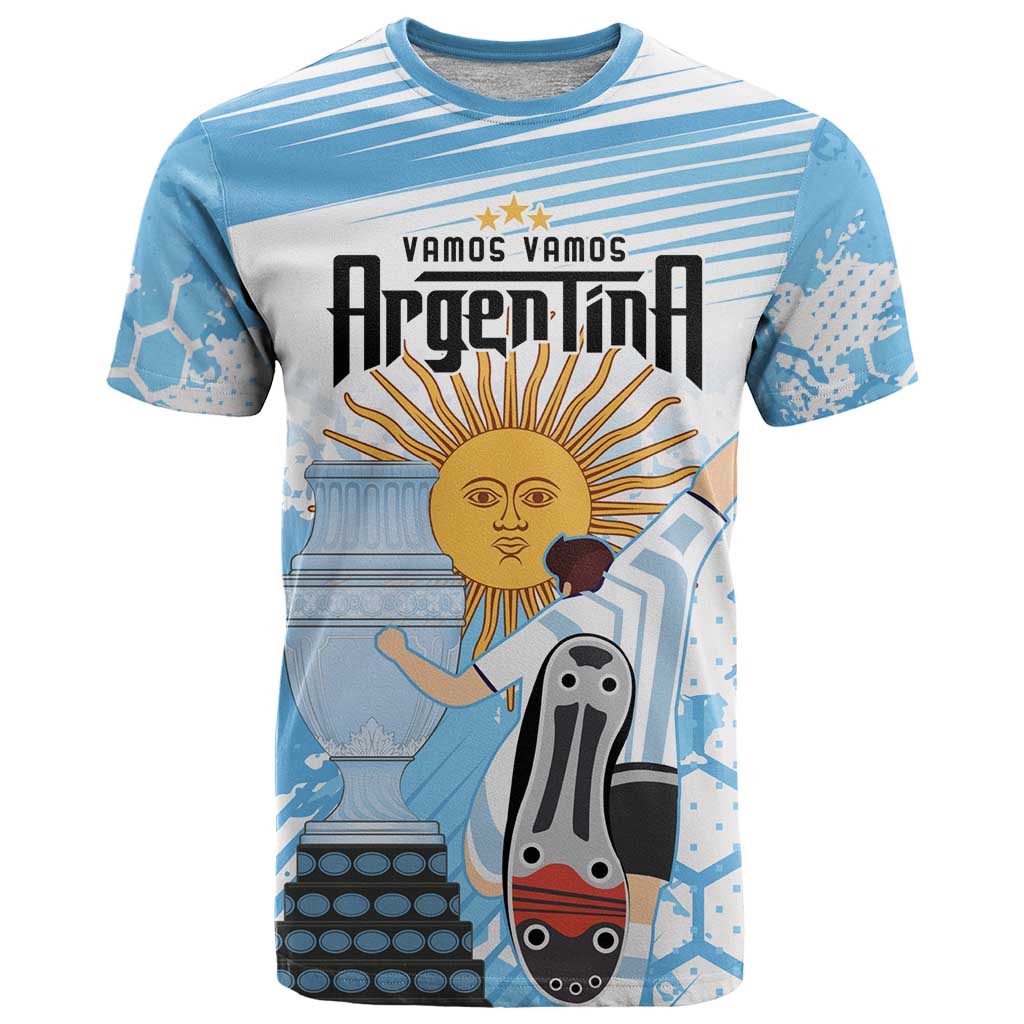 Argentina Football T Shirt Campeones De la Historia - Blue Style - Wonder Print Shop