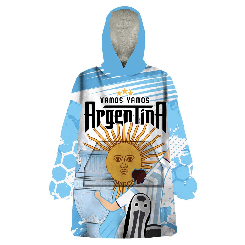Argentina Football Wearable Blanket Hoodie Campeones De la Historia - Blue Style - Wonder Print Shop
