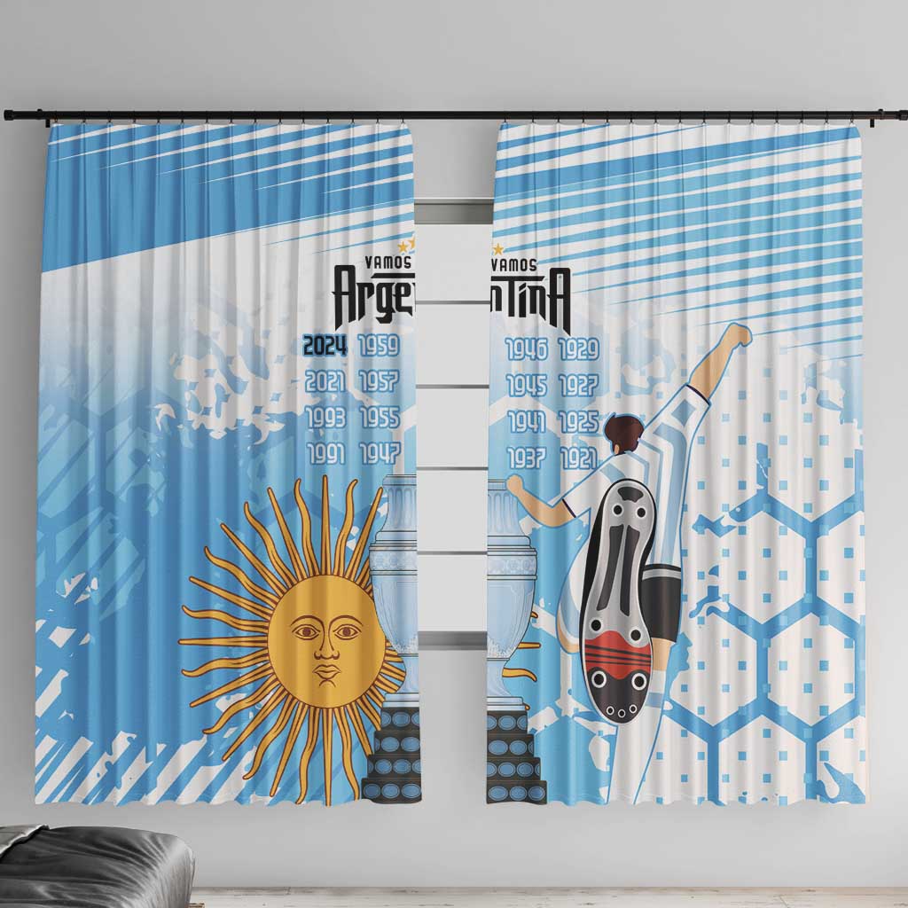 Argentina Football Window Curtain Campeones De la Historia - Blue Style - Wonder Print Shop
