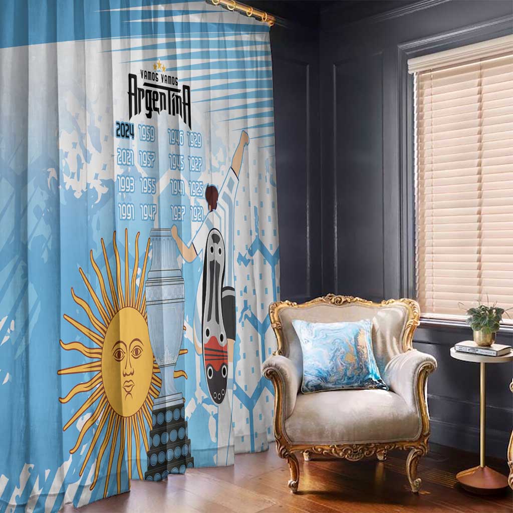 Argentina Football Window Curtain Campeones De la Historia - Blue Style - Wonder Print Shop