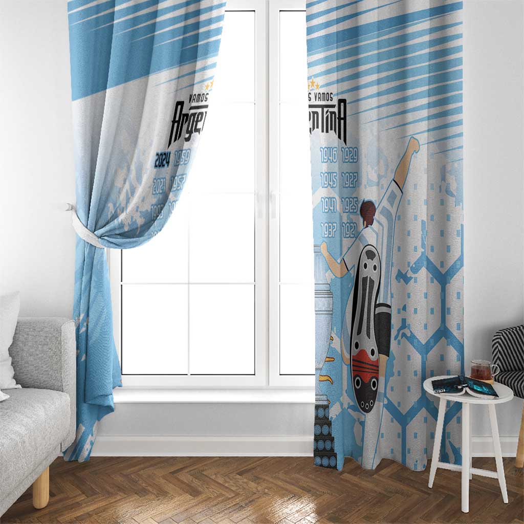 Argentina Football Window Curtain Campeones De la Historia - Blue Style - Wonder Print Shop
