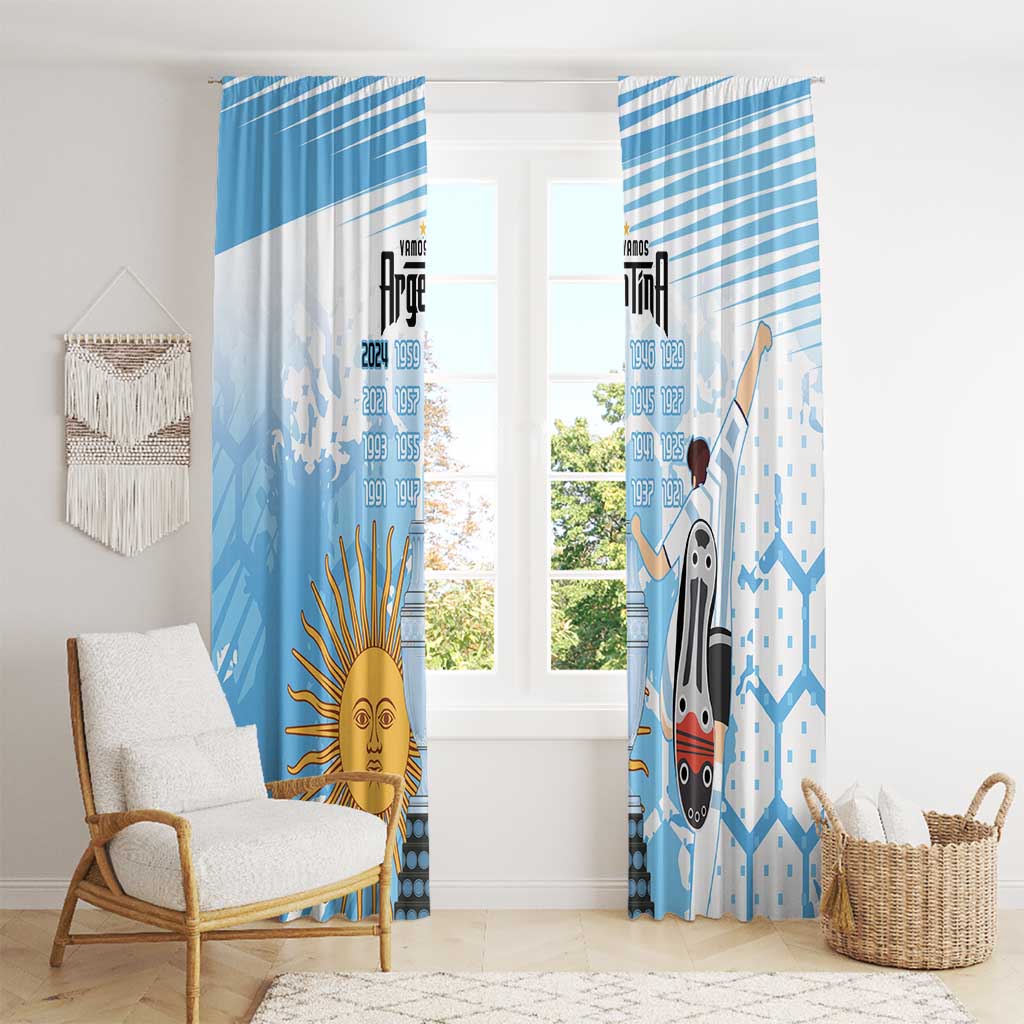 Argentina Football Window Curtain Campeones De la Historia - Blue Style - Wonder Print Shop
