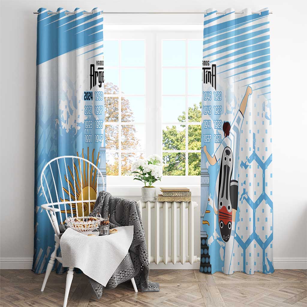 Argentina Football Window Curtain Campeones De la Historia - Blue Style - Wonder Print Shop