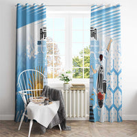 Argentina Football Window Curtain Campeones De la Historia - Blue Style - Wonder Print Shop