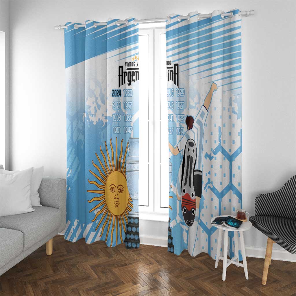 Argentina Football Window Curtain Campeones De la Historia - Blue Style - Wonder Print Shop