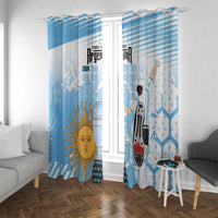 Argentina Football Window Curtain Campeones De la Historia - Blue Style - Wonder Print Shop