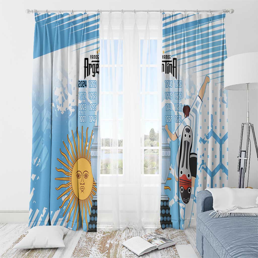 Argentina Football Window Curtain Campeones De la Historia - Blue Style - Wonder Print Shop