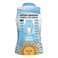 Argentina Football Women Sleeveless Polo Shirt Campeones De la Historia - Blue Style - Wonder Print Shop